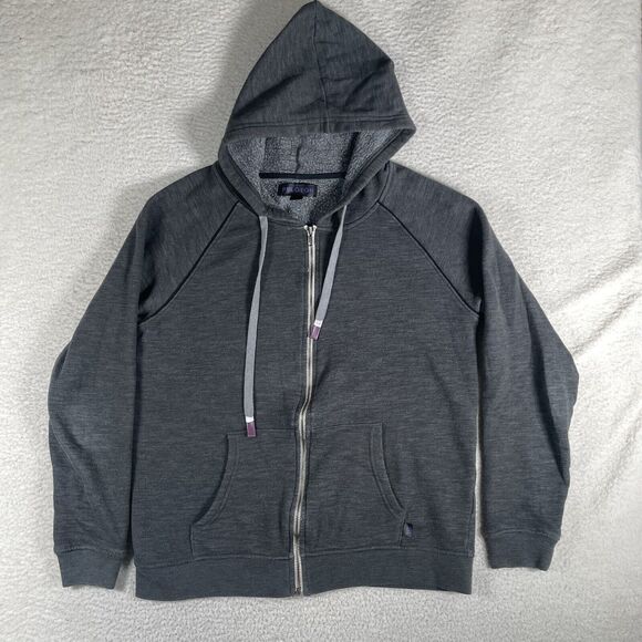 Peloton Hoodie Sweatshirt Womens Large Gray Piped Cord Star Logo Full Zip Gym - Picture 1 of 16